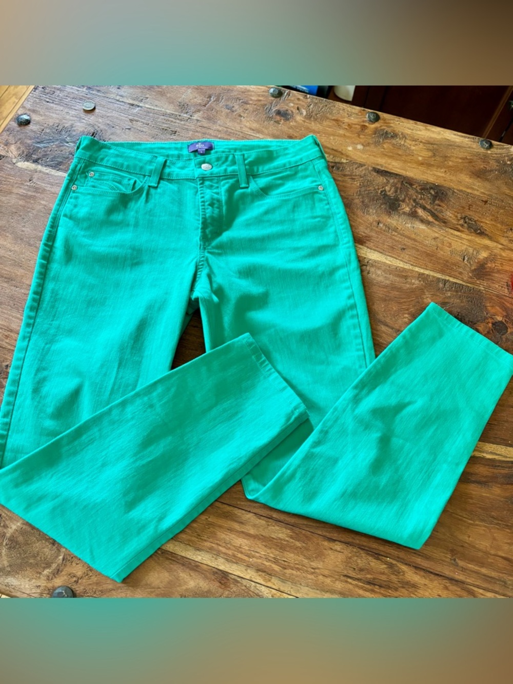 NWOT. NYDJ Women's Straight Leg Jeans in Kelly Green